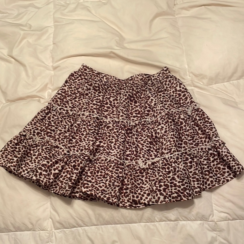SHEIN brown and white cheetah print skirt